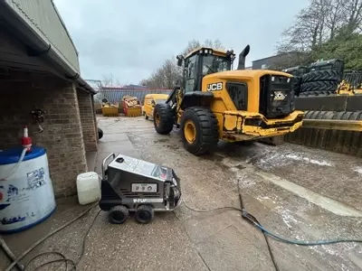 VTUF pressure washer after service on site in Etwall cleaned and working ready for use
